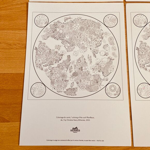 Hermes Coloring Paper - Hermes Coloriage du carre Coloring of the scarf Lettres - Picture 5 of 7